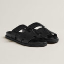 Hermes Chypre Sandal Black Leather