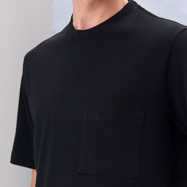 Hermes H embroidered T Shirt Zwart