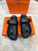 Hermes Chypre Sandal Black Leather