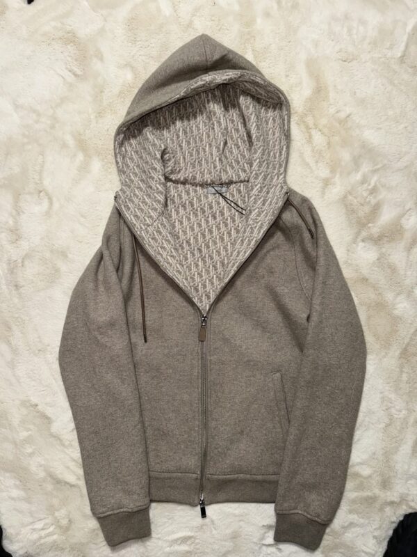 Dior Oblique Hooded Vest Taupe full monogram
