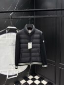 Moncler Jas Stofmouw Zwart lijnen