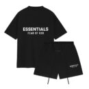 Fear of God Essentials jet black zomer set