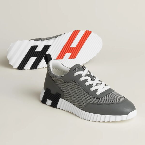 Hermes bouncing sneakers grijs met oranje H