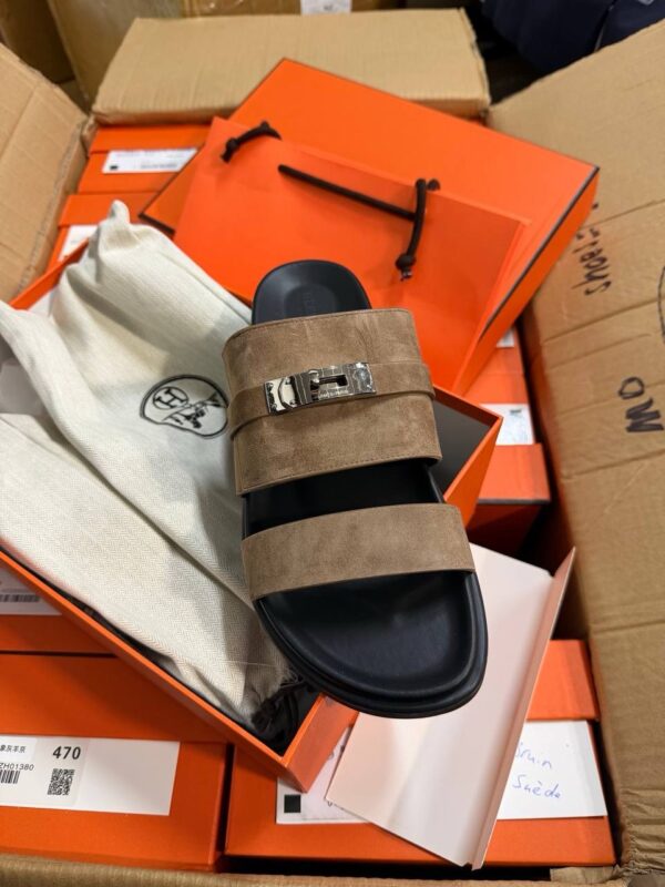 Hermes Jackson Taupe suede