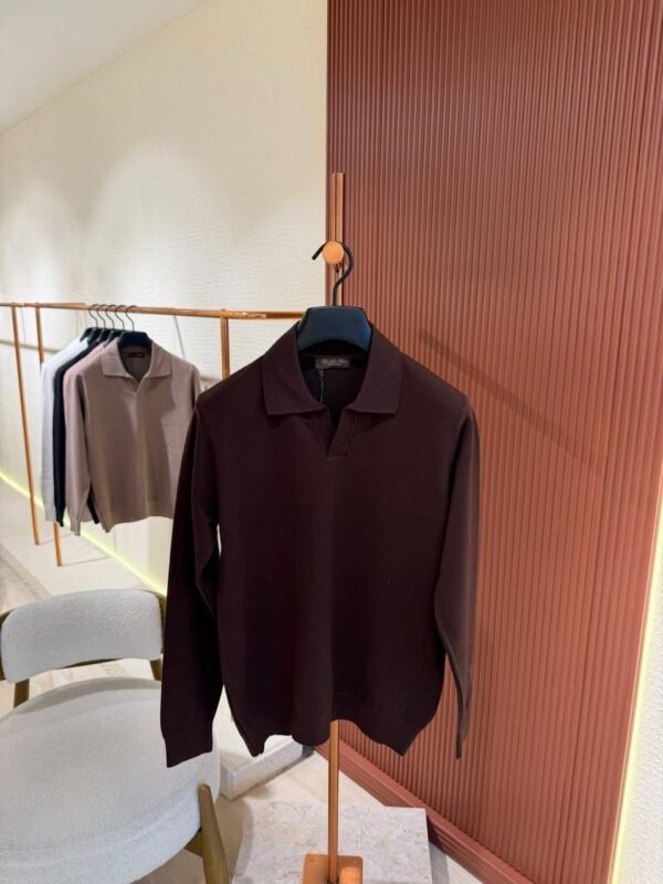 Loro Piana wollen trui polokraag donkerbruin