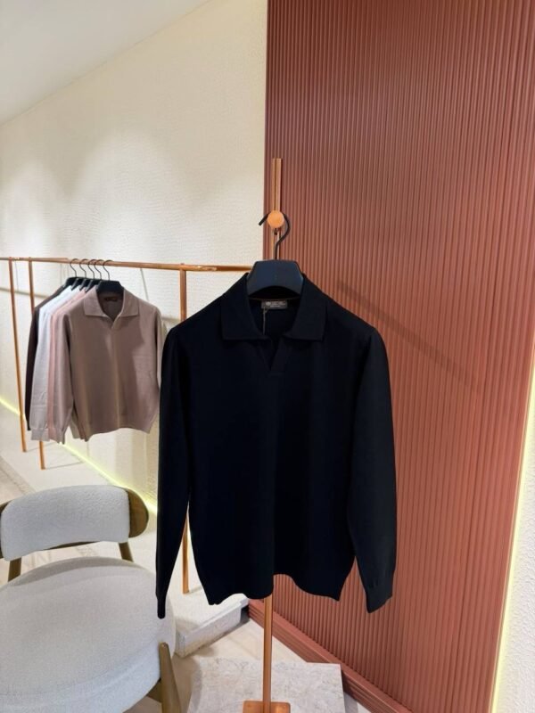 Loro Piana wollen trui polokraag Zwart